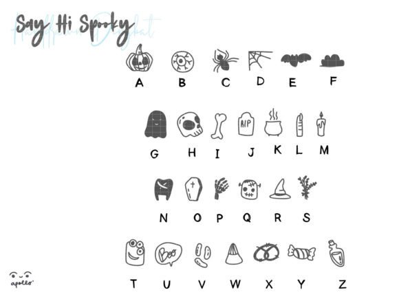 Say Hi Spooky Font PNG with transparent background - Preview 1