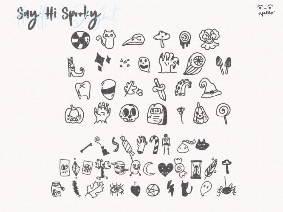 Say Hi Spooky Font PNG with transparent background - Preview 2