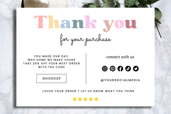 Simple Thank You Card Canva Template