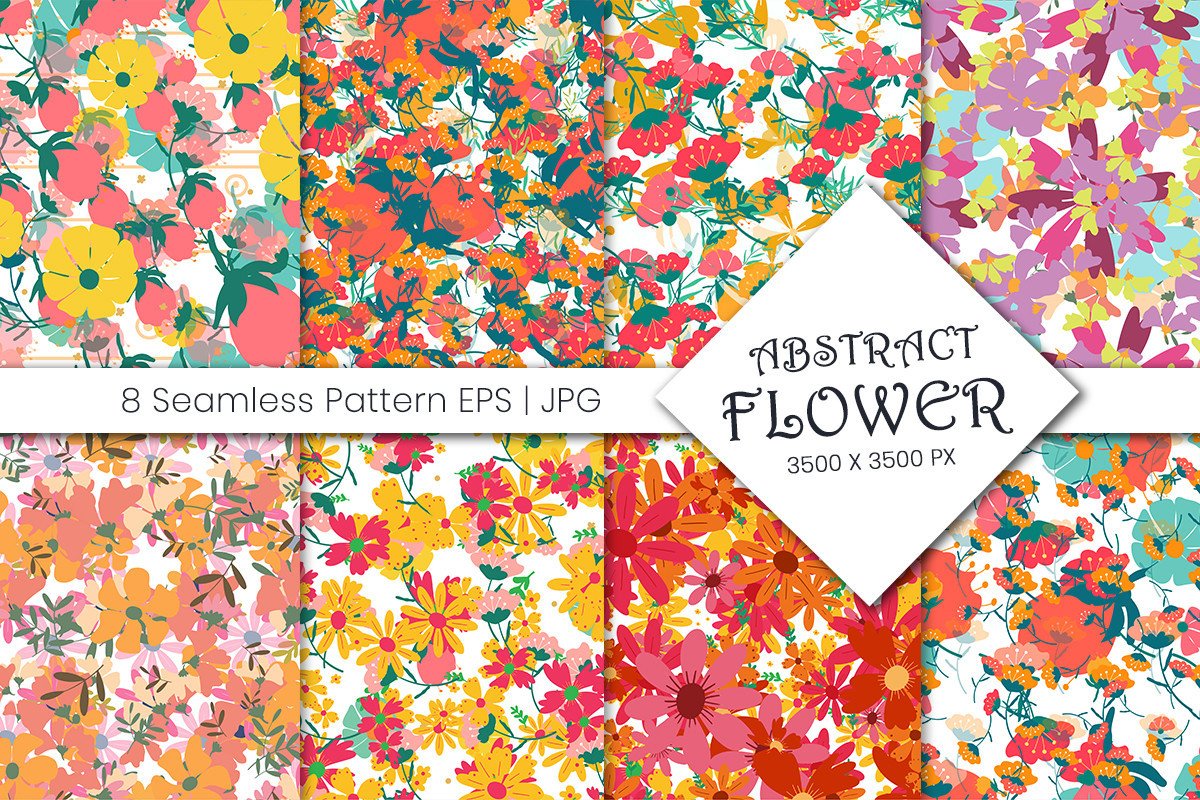 Abstract Floral Seamless Pattern Graphic by IkkiloDesign · Creative Fabrica