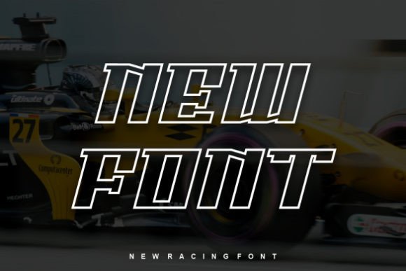 Line Racinge Font PNG with transparent background - Preview 2