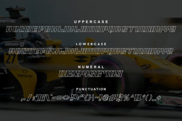 Line Racinge Font PNG with transparent background - Preview 3