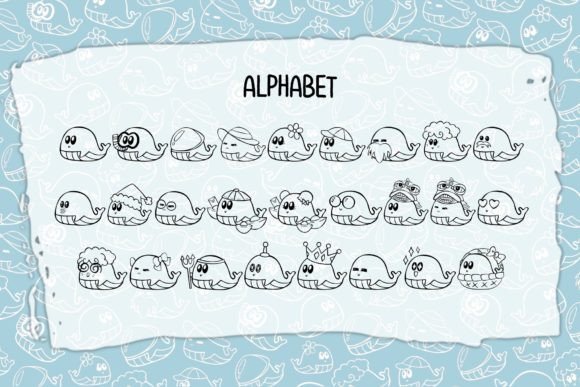 Little Whale Font PNG with transparent background - Preview 1