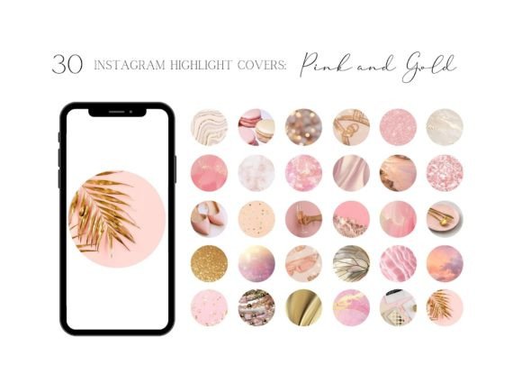 Pink and Gold Instagram Highlight Covers