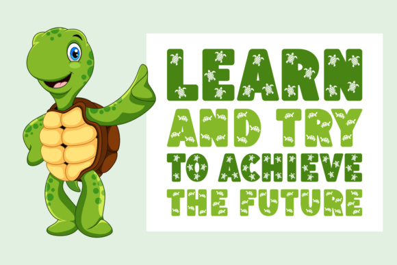 Baby Turtle Font PNG with transparent background - Preview 2