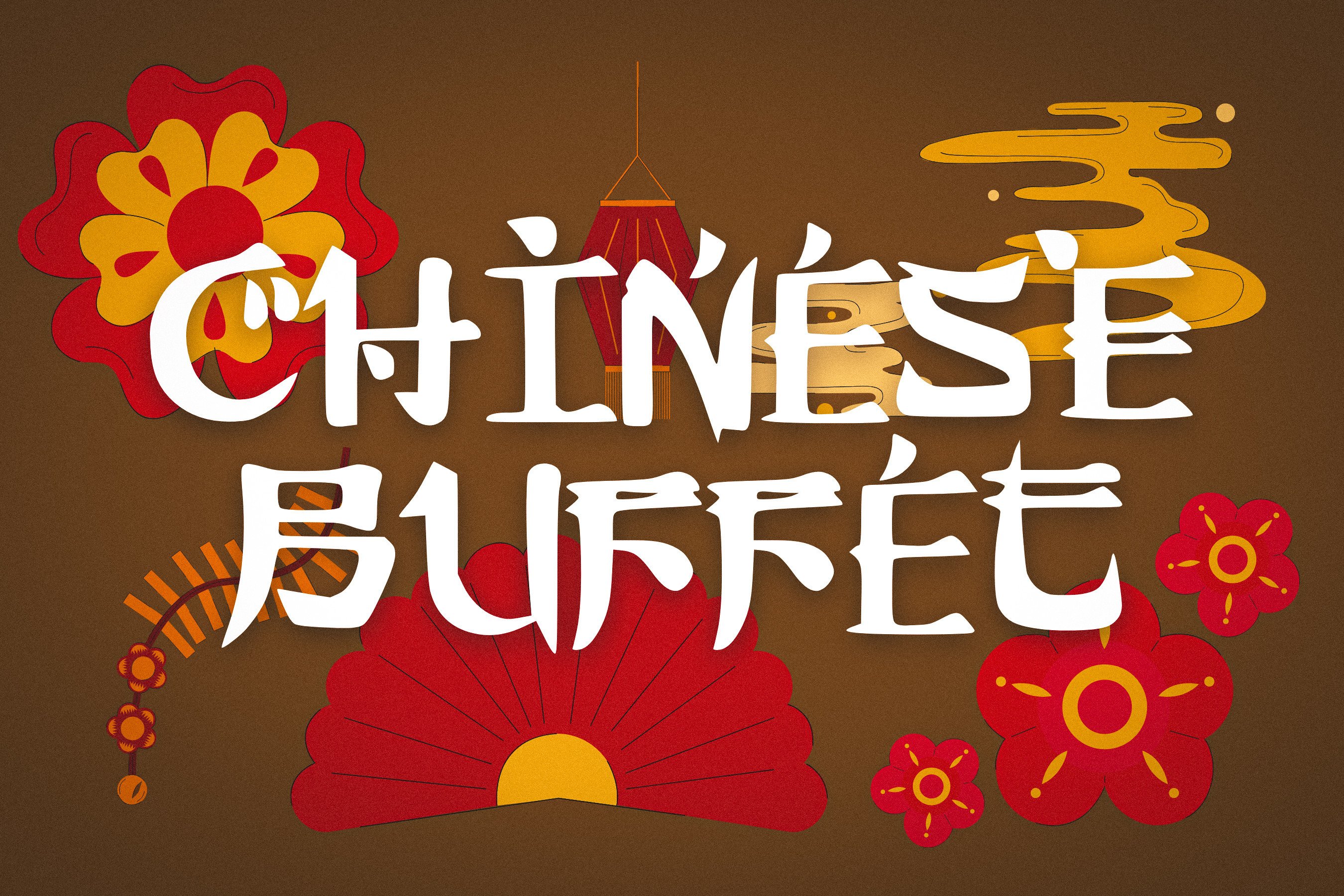Chinese Buffet preview, festive decorative style