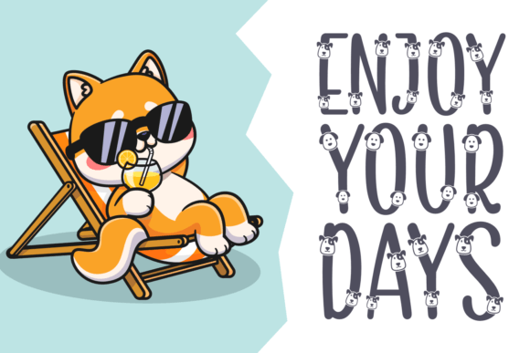 Cutes Doggy Font PNG with transparent background - Preview 1