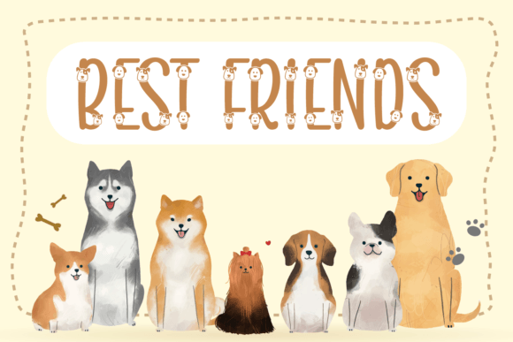 Cutes Doggy Font PNG with transparent background - Preview 2
