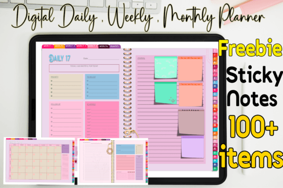 Daily ,Weekly , Monthly Digital Planner Graphic Crafts By MOMAT THIRTYONE