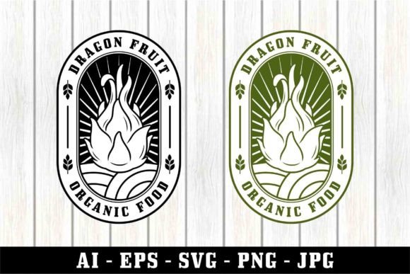 Dragon Fruit Badge Design Logo