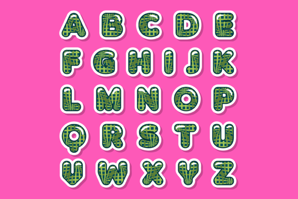 Fiber Mesh Font PNG with transparent background - Preview 1