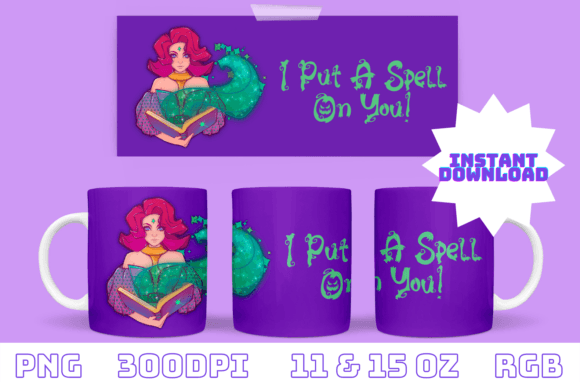 Halloween Witch Sublimation Mug Design Gráfico Modelos de Impressão Por Ailirel Design