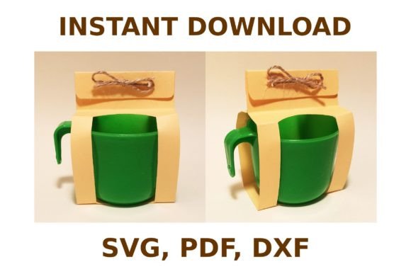 Mug Gift Box Template Formas Manualidades SVG 3D Por JustGreatPrintables