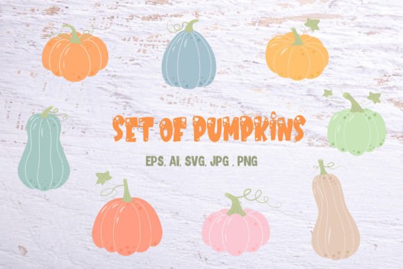Set of Pumpkins SVG Grafica Illustrazioni Stampabili Di JulyG art store