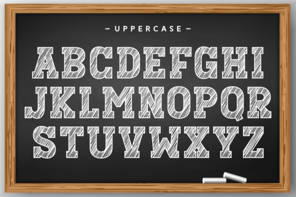 Sketch Chalk Font PNG with transparent background - Preview 5