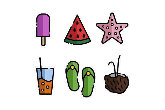 Summer Icon Set SVG Cut file by Creative Fabrica Crafts · Creative Fabrica