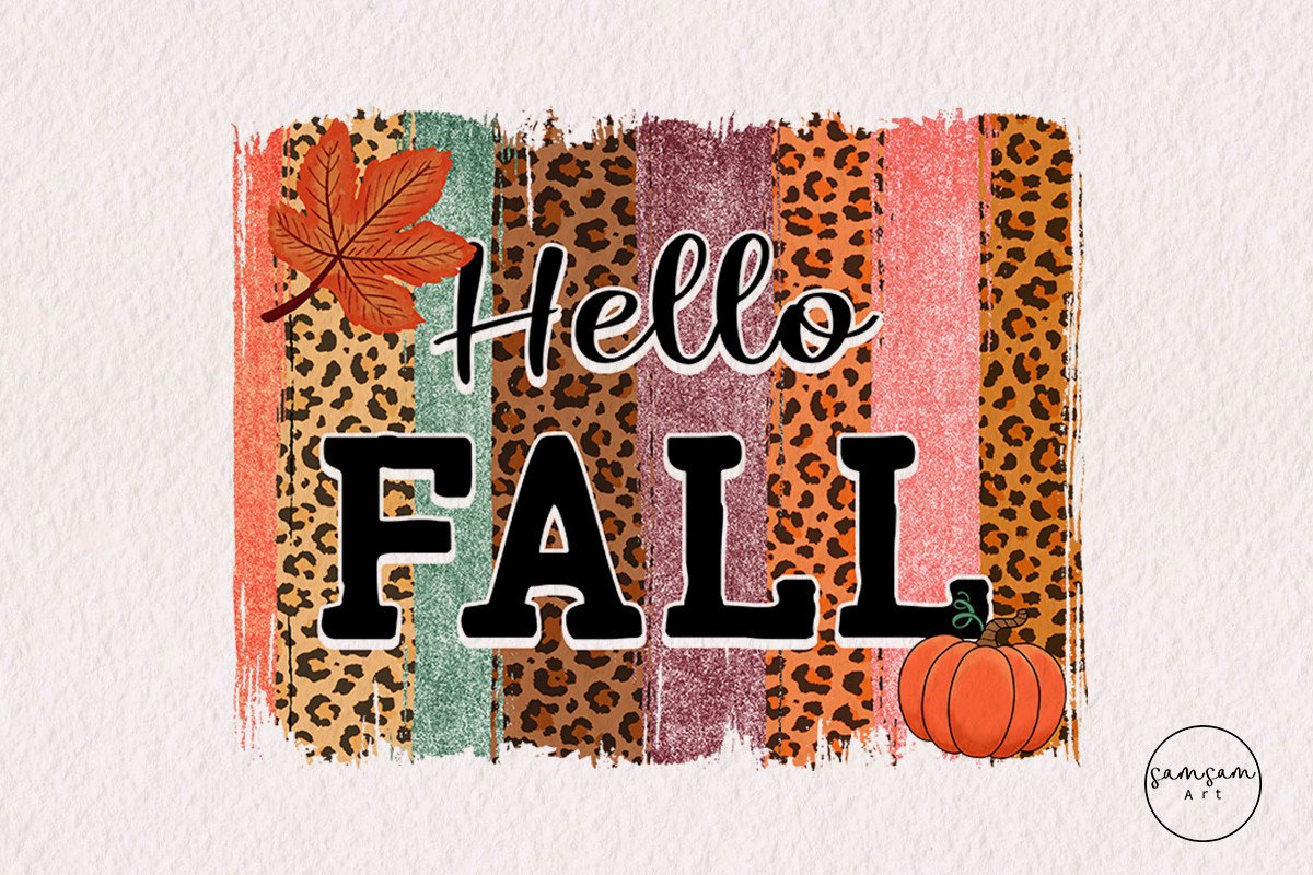 Hello Fall Sublimation Graphic by Samsam Art · Creative Fabrica