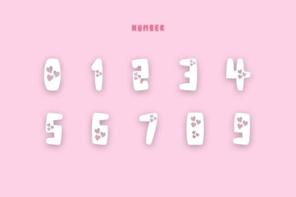 Many Heart Font PNG with transparent background - Preview 3