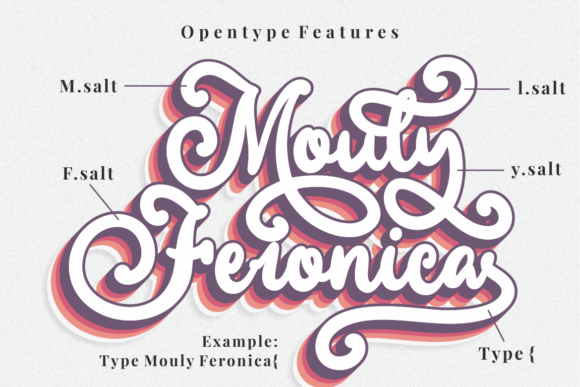 Mouly Feronica Font PNG with transparent background - Preview 1