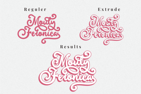 Mouly Feronica Font PNG with transparent background - Preview 2