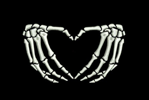 Skeleton Hands Embroidery 1