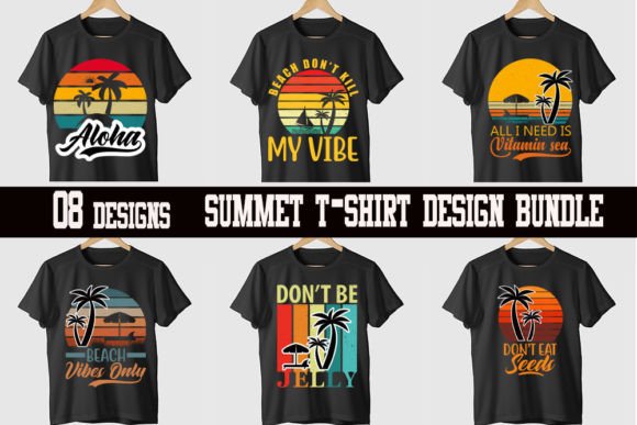 Summer T-shirt Designs Bundle Gráfico Diseños de Camisetas Por Digital Art Gallery