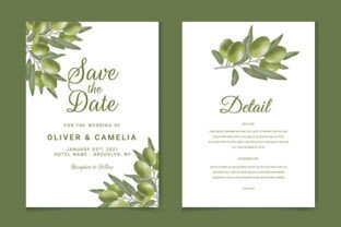Watercolor Olive Branch Invitations Graphic by tmartshop23 · Creative ...