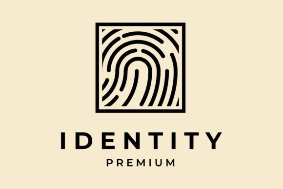 Abstract Square Fingerprint Logo Design