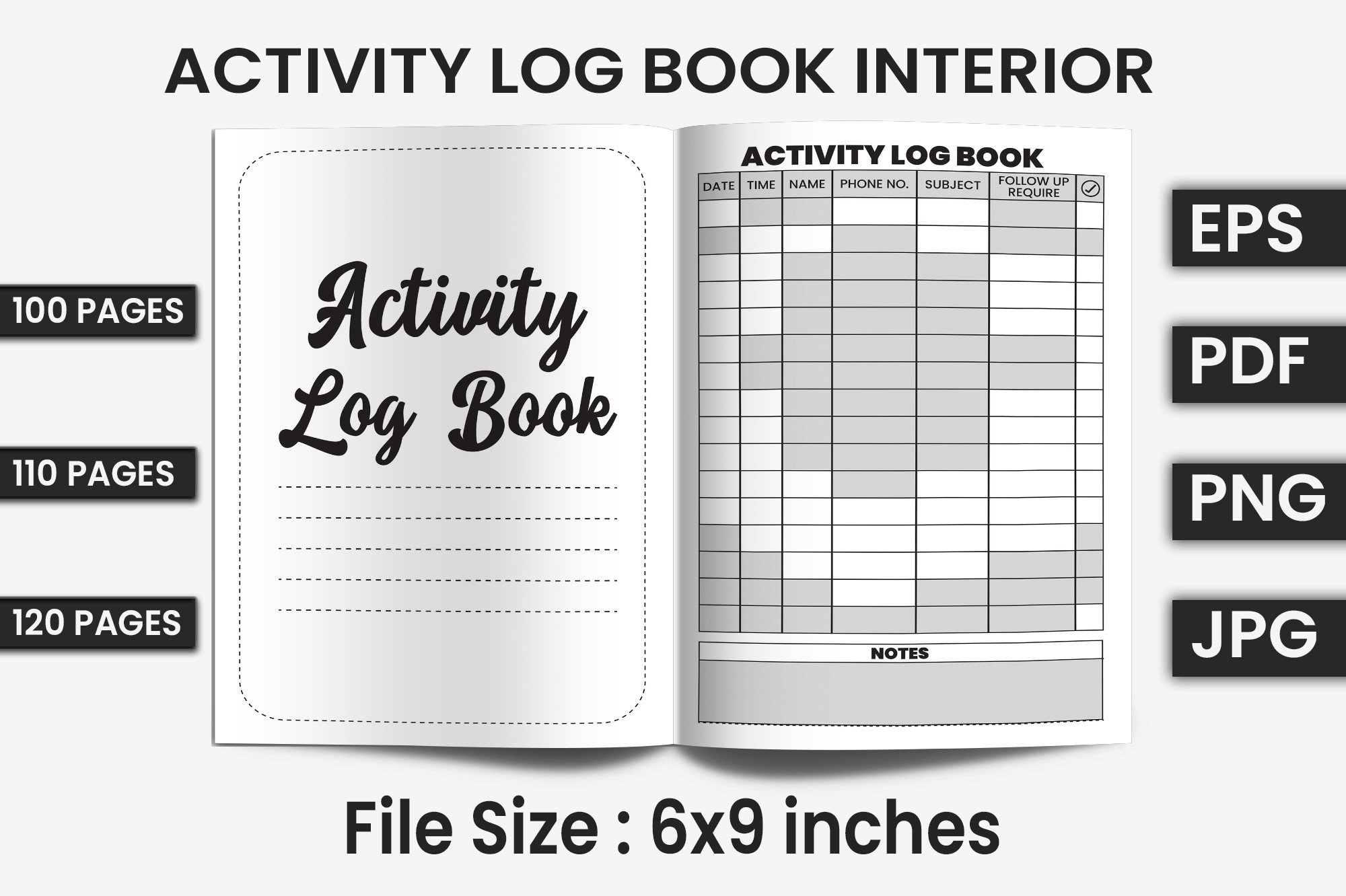 Activity Log Book | KDP Interior Graphic by CuttingLab · Creative Fabrica