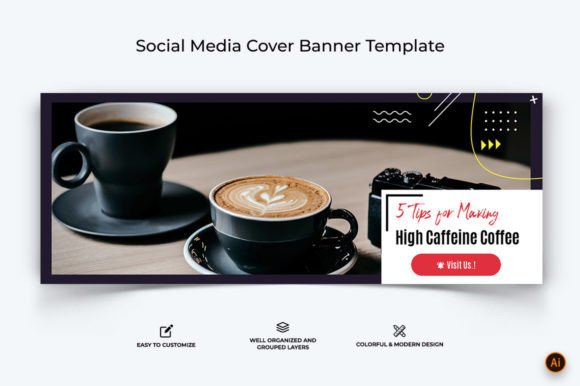 Preview of Coffee Making Facebook Cover Banner coffee shop social media template