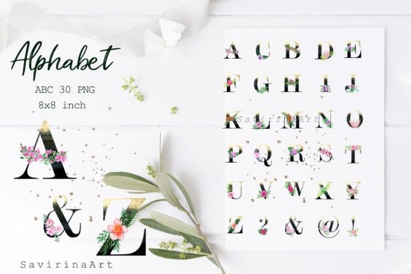 Gold Sublimation Alphabet PNG Poster Abc Graphic Illustrations By SavirinaArt