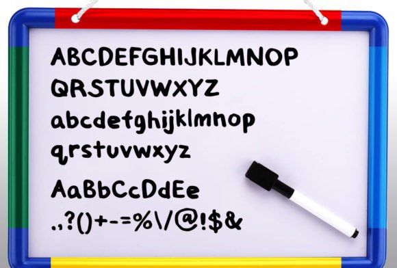 Kids Whiteboard Font PNG with transparent background - Preview 2
