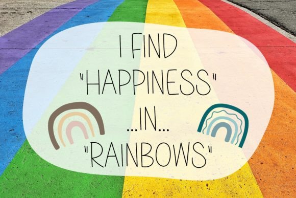 Rainbow World Font PNG with transparent background - Preview 1