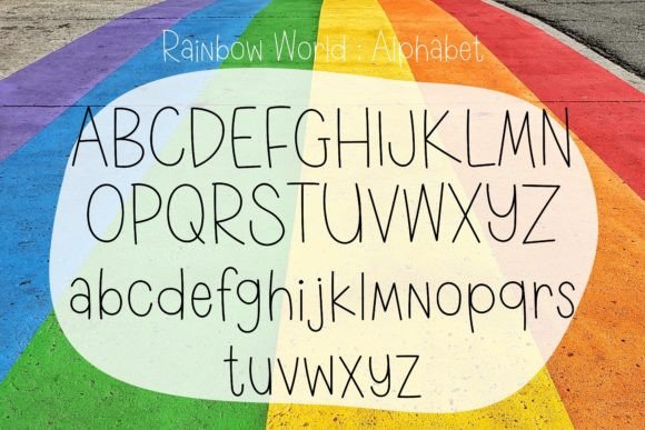 Rainbow World Font PNG with transparent background - Preview 2