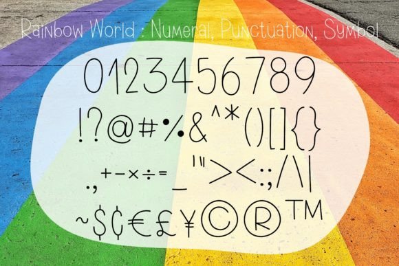 Rainbow World Font PNG with transparent background - Preview 3