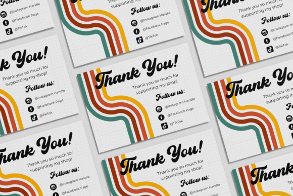 Retro Canva Template Thank You Card