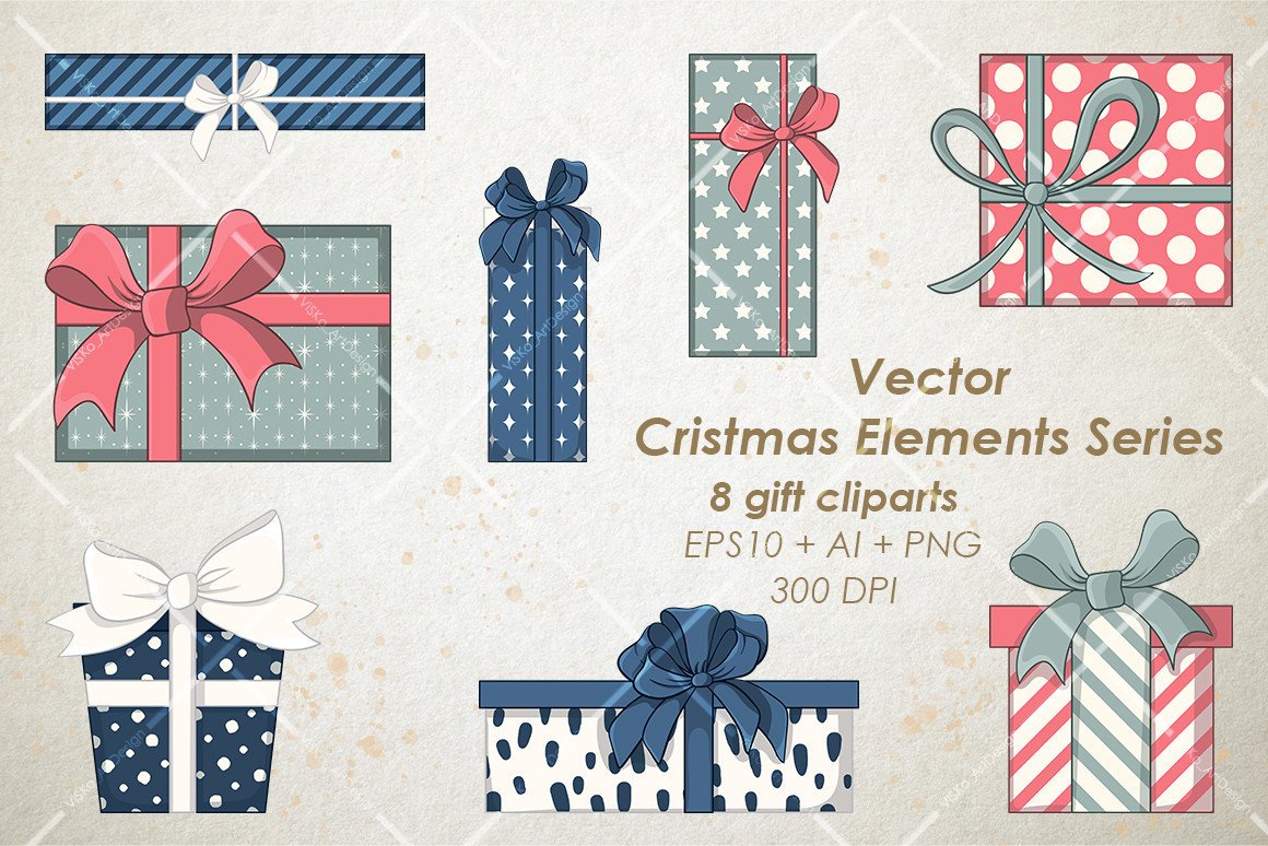 Vector Christmas Gifts Cliparts - photo 1