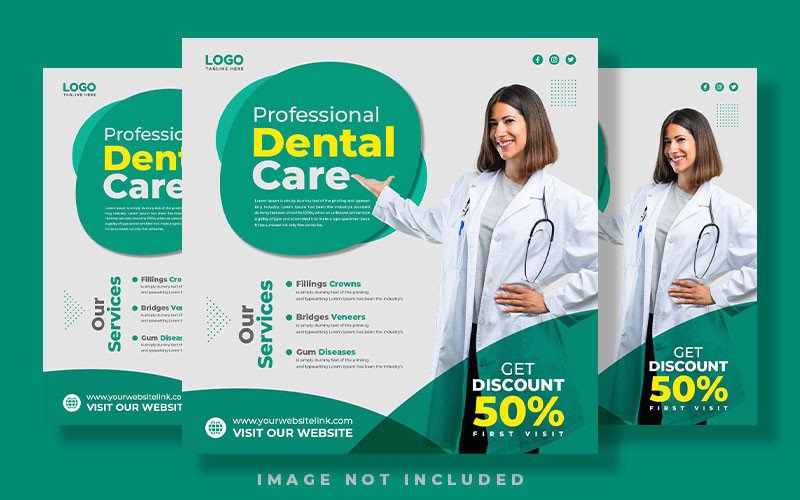 Dental Clinic Social Media Post Template Graphic by M9 Design ...
