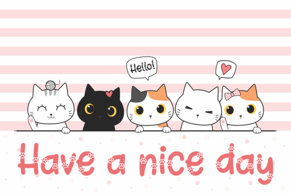 Kitty Sign Font PNG with transparent background - Preview 1