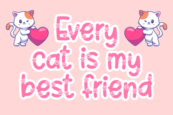 Kitty Sign Font PNG with transparent background - Preview 2