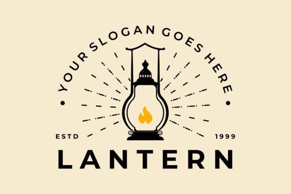 Lantern Vintage Logo Vector Design Icon