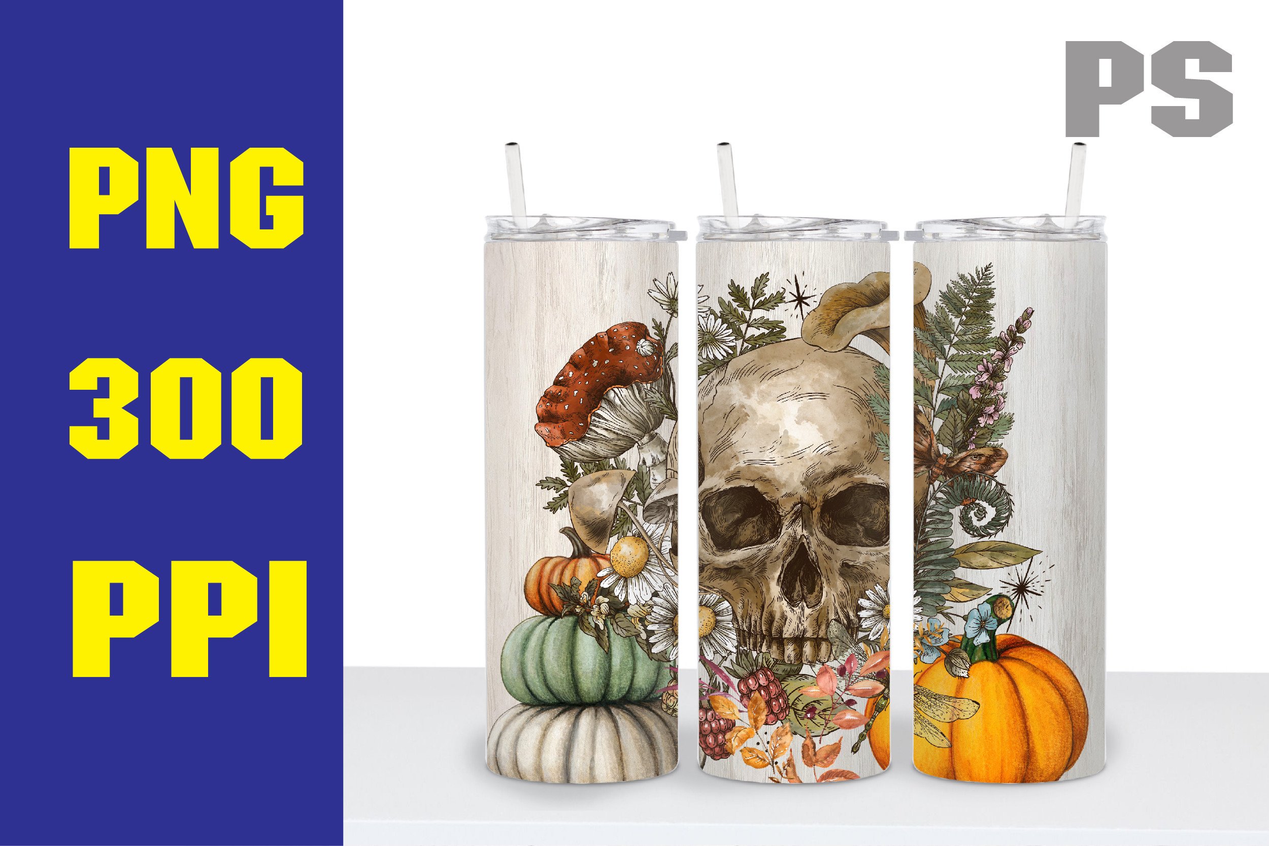Skull Halloween 20 Oz Skinny Tumbler Graphic by ILukkystore · Creative ...