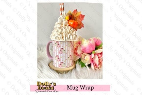 Glitter Pumpkins Mug Wrap PNG Grafik Druckbare Illustrationen Von Dolly’s Digital Designs