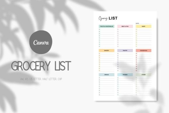 Grocery List Canva Template