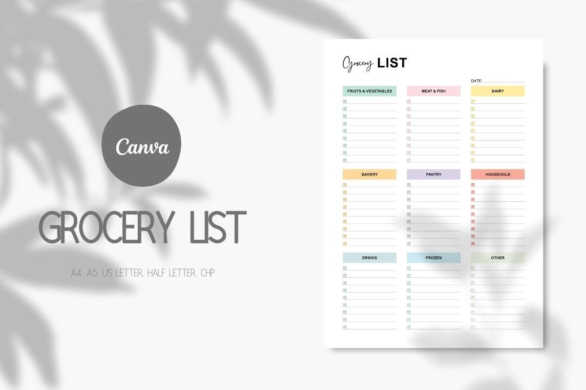 Grocery List Canva Template