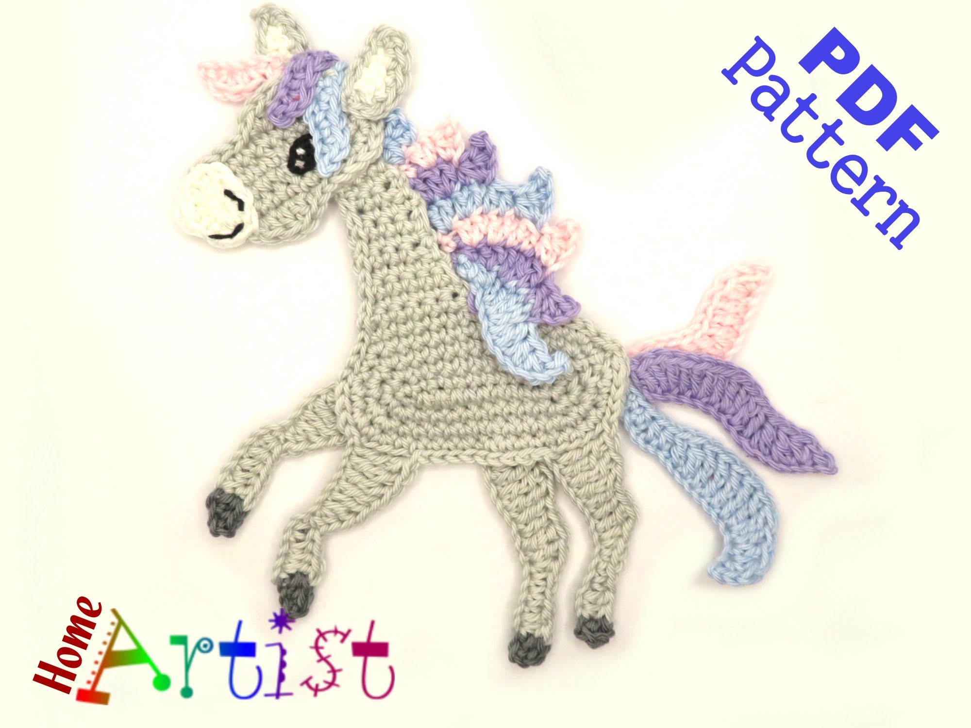 Horse / Unicorn Crochet Pattern Applique