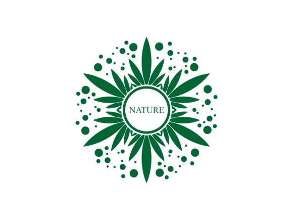 Nature Circular Hemp Leaves Logo