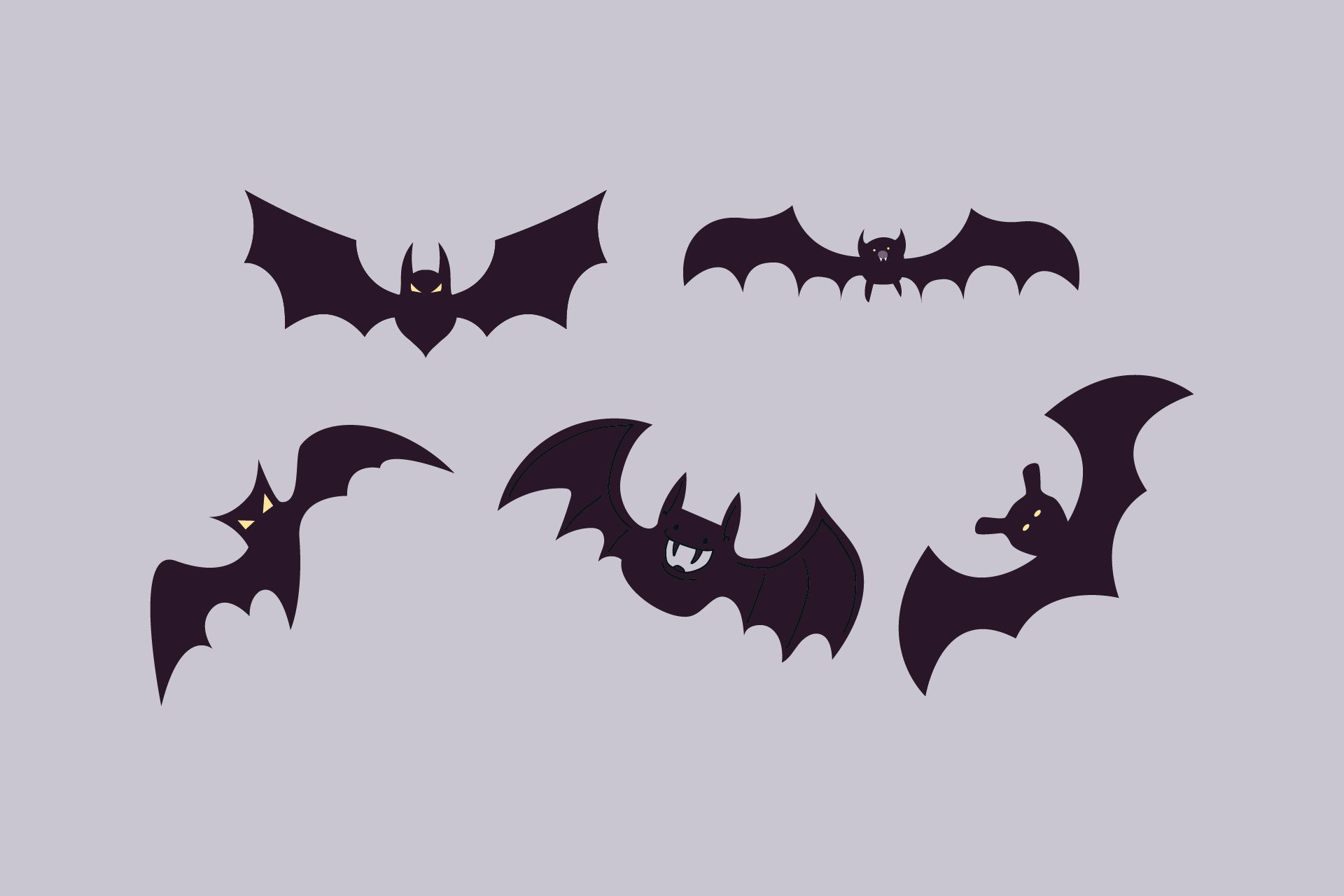 Halloween Bat Set Graphic by Key1art · Creative Fabrica