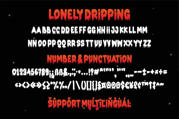 Lonely Dripping Font PNG with transparent background - Preview 6