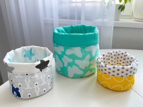 DIY fabric storage basket sewing project